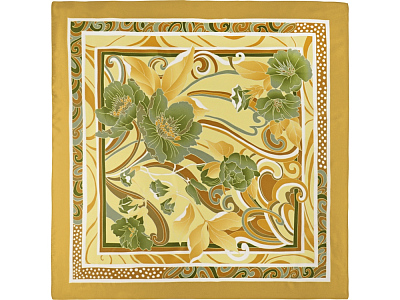 Платок в подарочном мешочке (Горчичный)