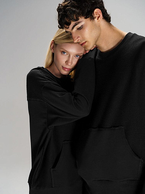 Свитшот оверсайз унисекс Vozduh, черный