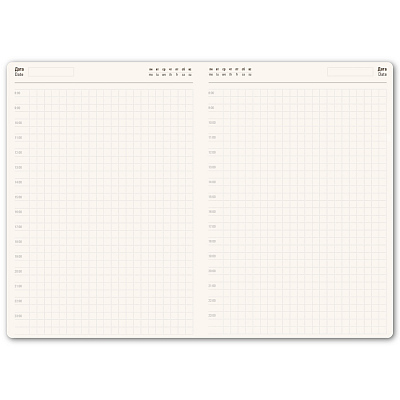 Ежедневник недатированный Tony, А5, лазурный, кремовый блок в клетку