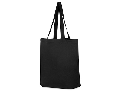 Сумка Levy хлопковая с широким дном, 240 г/м2 (Чёрный)