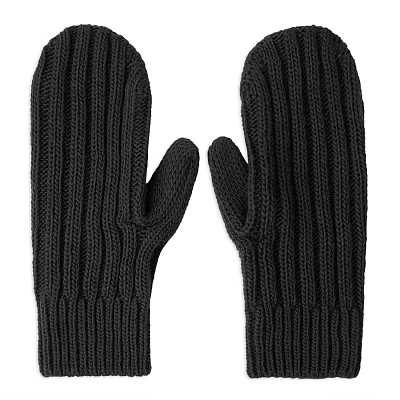 Варежки вязаные НАСВЯЗИ© шерсть/акрил (Чёрный)