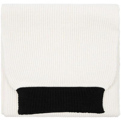 Шарф Snappy, белый с черным (Чёрный)