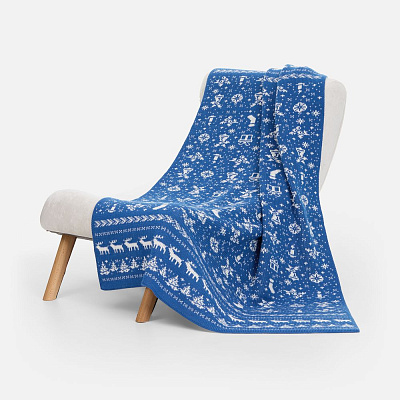 Плед Holidale  с молочным (Синий)