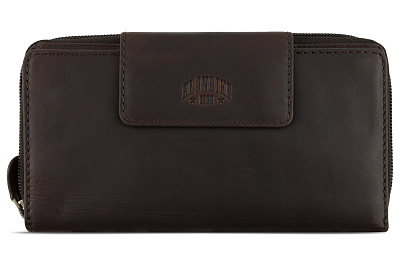 Кошелек KLONDIKE RUSH «Sheila», натуральная кожа в темно-коричневом цвете, 19 х 11 х 4 см (Коричневый)