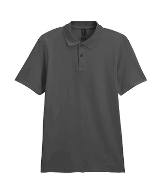 Футболка поло SOFTSTYLE ADULT DOUBLE PIQUE, ЧЕРНЫЙ L (Графитовый)