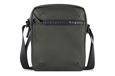 Сумка наплечная BUGATTI Blanc, оливковая, тарпаулин/полиэстер, 17х4,5х21 см