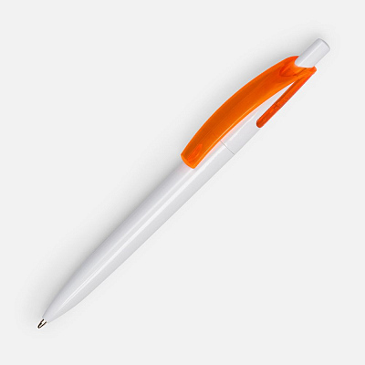 Ручка шариковая Bento, белая с оранжевым (Оранжевый)