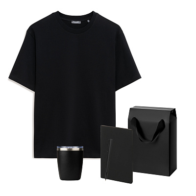 Набор с одеждой RUST (футболка, термокружка, блокнот, ручка), черный, M (Чёрный)