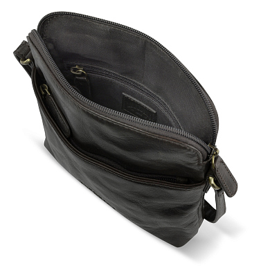 Сумка через плечо KLONDIKE MOUNTAIN «Ada», натуральная кожа в темно-коричневом цвете, 21x22x4,5 см