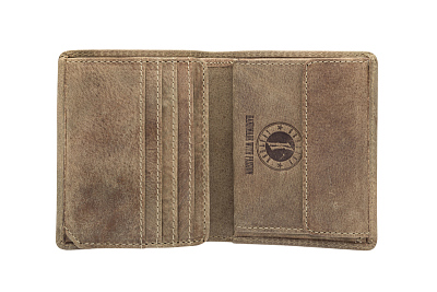 Бумажник KLONDIKE «Jamie», натуральная кожа в коричневом цвете, 9 х 10,5 см