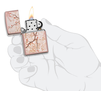 Зажигалка ZIPPO Eastern с покрытием High Polish Rose Gold, латунь/сталь, розовое золото, 38x13x57 мм
