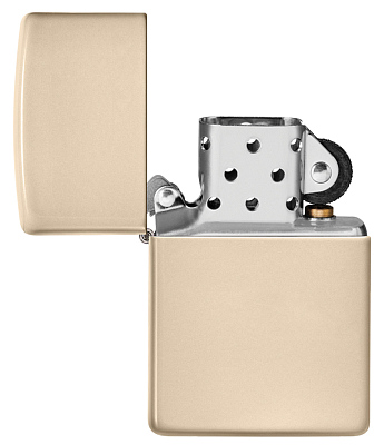 Зажигалка ZIPPO Classic с покрытием Flat Sand, латунь/сталь, бежевая, глянцевая, 38x13x57 мм