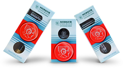 Cтанок Т-образный для бритья MERKUR 15C, глянцевое хромированное покрытие, открытый зубчатый гребень, короткая ручка, лезвие в комплекте (1 шт)