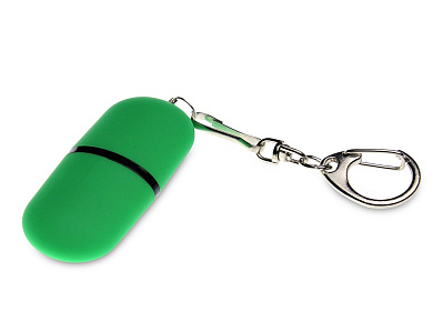 USB 2.0- флешка Goutte Soft-touch на 32 Гб каплевидной формы (Зеленый)