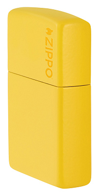 Зажигалка ZIPPO Logo с покрытием Sunflower, латунь/сталь, желтая, глянцевая, 38x13x57 мм