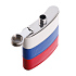 Фляга S.Quire 0,18 л, сталь+искусственная кожа, вставка бело-сине-красная - Фото 3