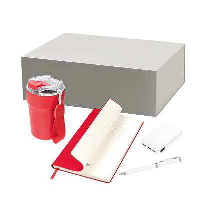 Подарочный набор Monaco  (термокружка, аккумулятор, ежедневник, ручка) (Красный)