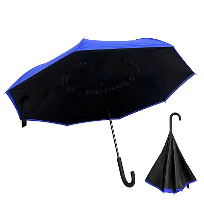 Зонт-трость наоборот Shifter  (Черно-синий)