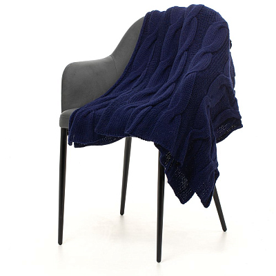 Плед Snefald, темно-синий (Тёмно-синий)