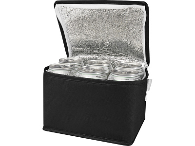 Сумка-холодильник Spectrum из переработанного нетканого материала (Сплошной черный)