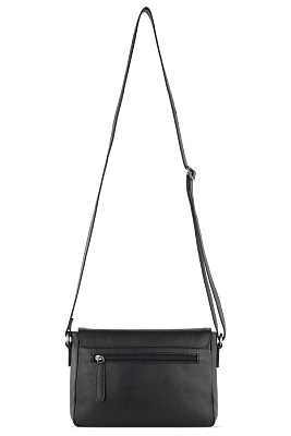 Сумка женская KLONDIKE GOLD «Amber», натуральная кожа в черном цвете, 27,5 х 19 х 10 см