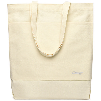 Сумка для покупок JETTA 325 г/м² с шильдом - самолёт, натуральный (Натуральный/шильд самолёт (серебро)) Сумка для покупок JETTA 325 г/м² с шильдом - самолёт, натуральный (Натуральный/шильд самолёт (серебро))