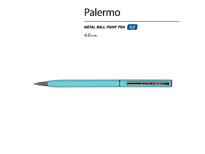 Ручка металлическая шариковая Palermo, софт-тач