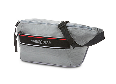 Сумка на пояс SWISSGEAR, светло-серая, полиэстер с плетением рип-стоп, 38 x 5 x 15 см