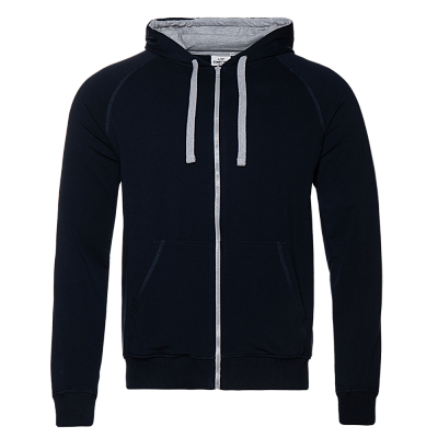 Толстовка мужская STAN с капюшоном на молнии футер без начёса 260, 61 (Тёмно-синий)