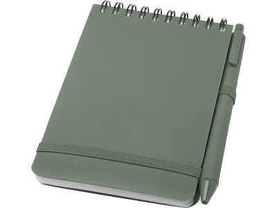 Блокнот А6 Thalaasa с шариковой ручкой (Зеленый яркий)