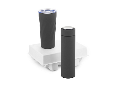 Подарочный набор FAMILY с термосом и термокружкой (Серый)