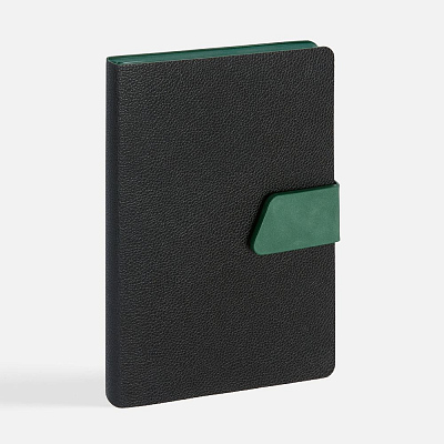 Ежедневник Boom, недатированный, черный с зеленым (Зеленый)