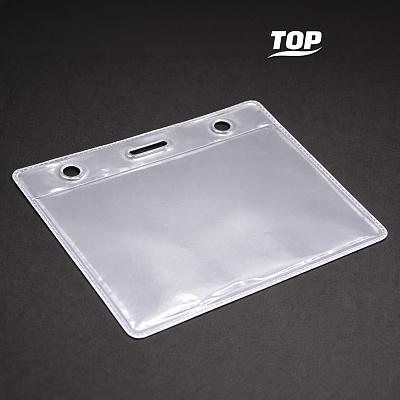 Карман для бейджа Track, горизонтальный, 10,5х9,4см (прозрачный) (Прозрачный)