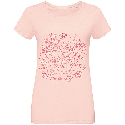 Футболка женская Flower Power, розовая (Розовый)
