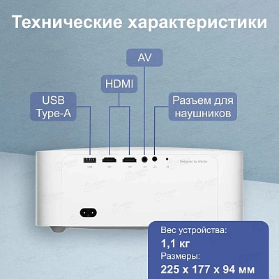 Портативный проектор Wanbo Projector X2 Max, темно-синий