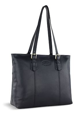 Сумка женская KLONDIKE RUSH «Lily», натуральная кожа в черном цвете, 42,5 х 29 х 13 см