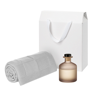 Подарочный набор Mizu, Cella Soft, бежевый (диффузор, плед) (Бежевый, серый)