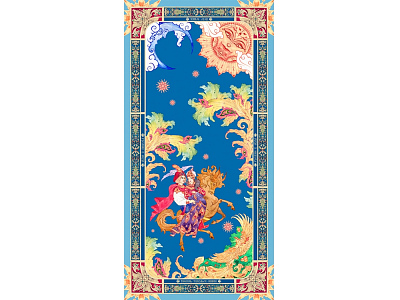 Палантин Конёк - Горбунок (Голубой)