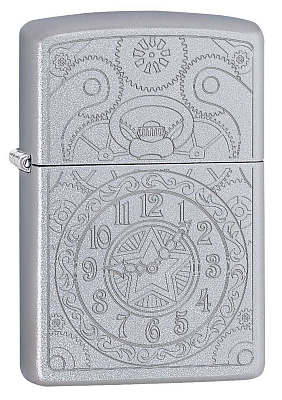 Зажигалка ZIPPO с покрытием Satin Chrome, латунь/сталь, серебристая, матовая, 38x13x57 мм (Серебристый)