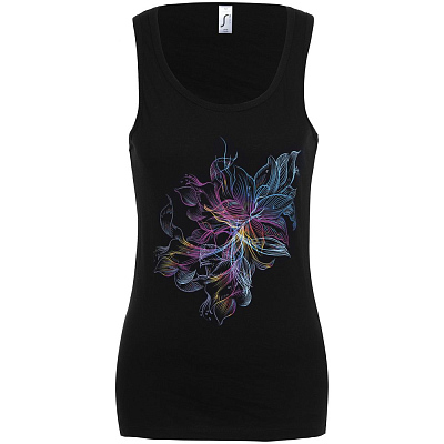 Майка женская Vibrance, черная (Чёрный)