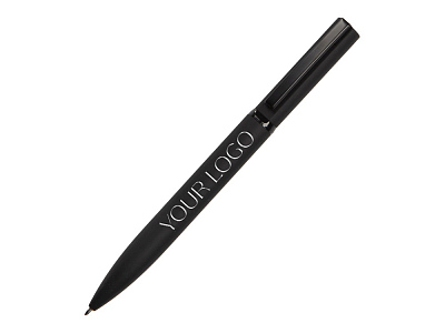 Ручка шариковая металлическая Siegfried Silver soft-touch с зеркальным слоем (Чёрный)