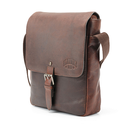 Сумка через плечо KLONDIKE DIGGER «Erin», натуральная кожа в темно-коричневом цвете, 26 x 24 х 6 см