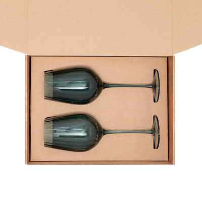 Подарочный набор 2 бокала для вина Capri (Зеленый)