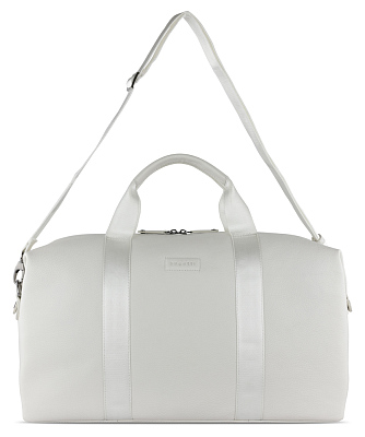 Сумка дорожная BUGATTI Elsa, белая, воловья кожа/полиэстер, 47х22х24/30 см