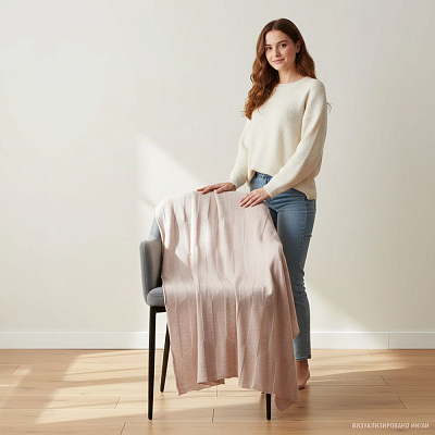 Плед Rombus, бежевый меланж