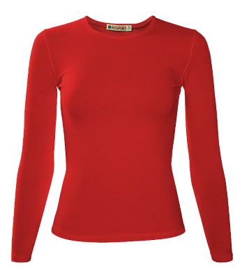 Футболки REDFORT женская стрейч дл. рукав (Красный)