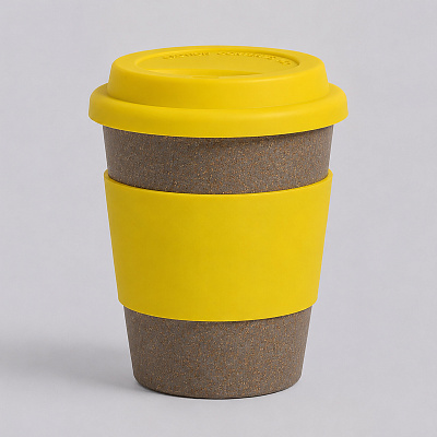 Стакан из бамбукового волокна Café (Серо-коричневый/желтый)