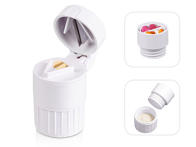 Таблетница с измельчителем Avicenna (Белый) Таблетница с измельчителем Avicenna (Белый)