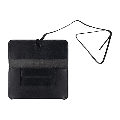 Кисет для табака KLONDIKE DIGGER «George», натуральная кожа в черном цвете, 16 х 8,5 х 1 см