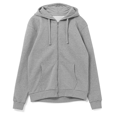 Толстовка на молнии с капюшоном Unit Siverga  (Серый меланж)